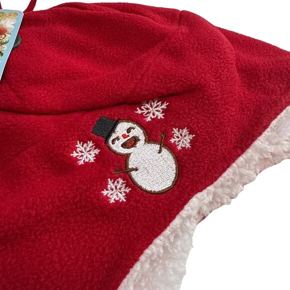 SimpliKids Fleece Sherpa Lined Snowman Kids Winter Hat & Mittens Set 5-7 Years - Picture 4 of 8